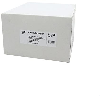 91300 Endlospapier 3-fach, 12 Zoll x 240 mm (A4 hoch), 52/53/52 g, 600 Sätze LP, SD