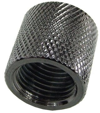 Muffe G1/4 zu G1/4 - gerändelt - black nickel
