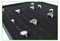 Vorlagebrett Schmucktablett Schmuckkasten Schmucklade Schmuckdisplay Schaukasten schwarz (Mit 100 Schlitze für breite Ringe)
