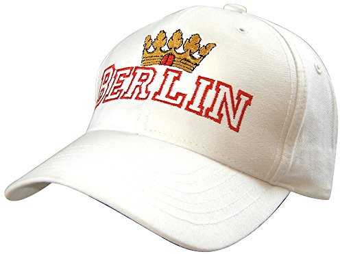 Fan-O-Menal Cap - Schirmmütze mit Großstick - Krone Berlin Deutschland - 68852 orange o. Weiss - Baumwollcap Cappy Baseballcap Hut Farbe weiß