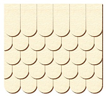 Sperrholz Schindeln - halbrund - Biberschwanz - Größen- und Mengenauswahl, Schindelgröße:15mm x 7.5mm, Pack mit:100 Stück