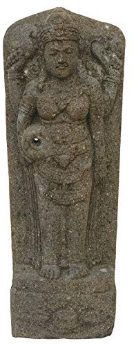 STONE art & more Dewi Relief, 100 cm, grüner Lavastein, Basanit, Steinmetzarbeit, frostfest