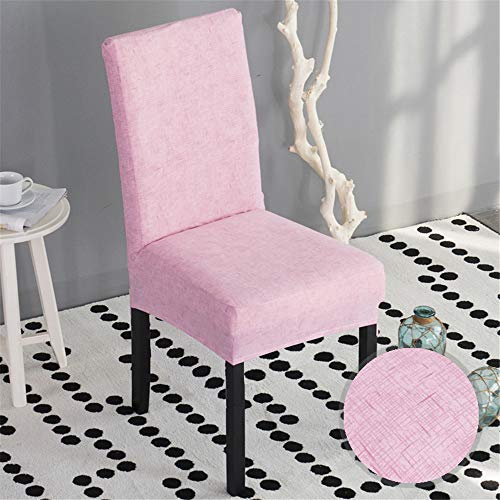 Housse de Chaise de Salle a Manger Extensible, Morbuy Plain Couleur Unie Décoration pour Jardin Bureau Hôtel Maison, Haut Dossier Stretch Housse Couverture Universel (1 pièce,Rose)