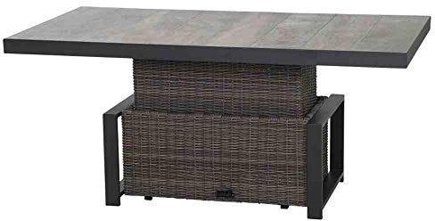Siena Garden Corido Loungetisch 160x90 cm Gardino®-Geflecht Charcoal Grey Keramik
