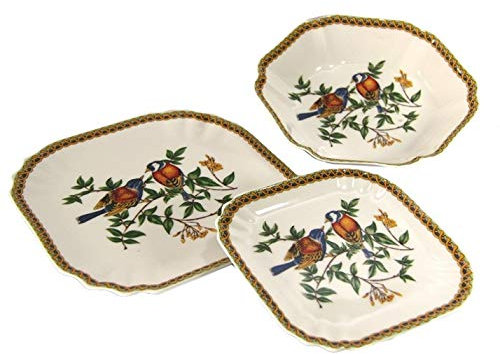 Royal Family Posto tavola 3 pezzi piatti stile tropical in stoneware - resistente e splendente