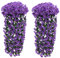 Fycooler Fiori Artificiali Glicine, Fiore Glicine Artificiale Finto Pianta Rampicante Seta Fiore in Rattan Fiori Ghirlanda Party Domestica Fiore Appeso Wedding Decorazione - 2 Pezzi