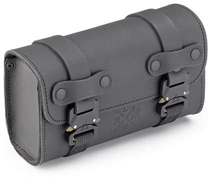 BORSELLO Anteriore Vintage Kappamoto borsa pelle barilotto moto custom KMLW02 DA FORCELLA IN STILE CAFÈ RACER, 3 LT accessori per moto custom