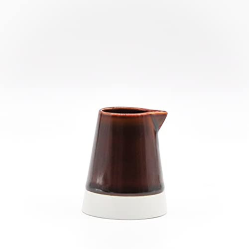 Brown/White DIP Glaze Milk JUG 55X65MM 70ML (Japanese Made)
