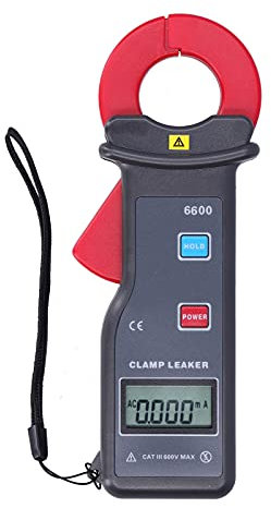 Pinza Amperometrica Eujgoov ETCR‑6600 Pinza Amperometrica per Corrente di Dispersione AC 600A Multimetro Elettrico con Display LCD