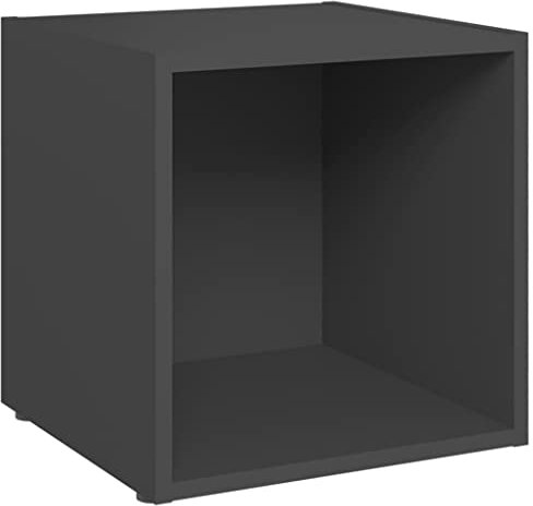 vidaXL Meuble TV, Armoire de Télévision, Meuble Télé de Salon, Armoire de Rangement Salle de Séjour Intérieur, Moderne, Gris Bois d’Ingénierie