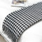 LumiSyne Gestrickte Decke Mit Quaste Hahnentritt Boho Kariert Kuscheldecke Strickdecke Tagesdecke Überwurf Couchdecke Dekorative Decke Für Sofa Bett 180x240cm