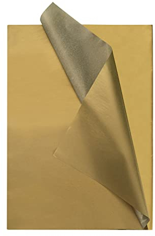 ZYOOO 50 Blatt Seidenpapier Gold,70 cm x 50 cm,Geschenkpapier für Bastelarbeiten,DIY Deko