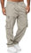 Herren Outdoor Cargohose Leichte Taktische Hose Wandern Jogger Klassische Passform Multi Taschen, Beige Grau, Groß