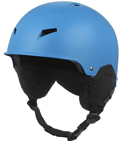 Schneehelm,Damen Herren Schneehelm mit abnehmbarem Ohrenschützer Herren Damen Snowboardhelm mit Goggle Fester Riemen Sicherheits-Skihelm Ski-Sporthelm