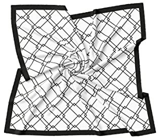 PB Pietro Baldini Halstuch Damen modernes Design Seidenähnlich Bandana in Twill - 60 x 60 cm - Schwarz weiß