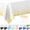 3 Stück Tischdecke Rechteckig Weiß Weihnachten Party Tischdecke,Gold 137 * 274cm Tischdecke Papierrolle Einweg Tischdecke aus Kunststoff,wasserdichte Ölbeständig Tischdecken für Picknick,Geburtstags