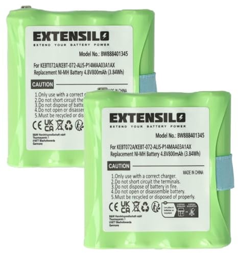 EXTENSILO 2X Akku kompatibel mit Motorola Talkabout T40, T80 Extreme, TLKR 3, TLKR 5 Funkgerät, Walkie Talkie (800mAh, 4,8V, NiMH)