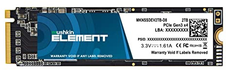 Mushkin Internal SSD Element M.2 2TB PCIe Gen3x4 NVME Internal Solid State Drives