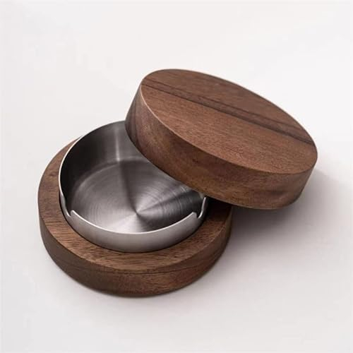 Geschlossener Aschenbecher, originelles Design, für den Außenbereich, tragbar, mit Deckel, Edelstahl, Aschenbecher für den Innen- und Außenbereich, geruchshemmender Aschenbecher für