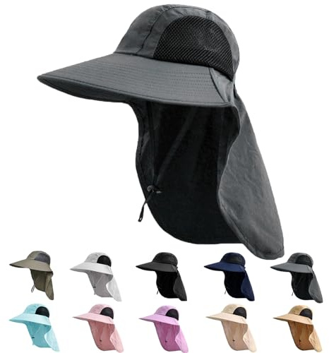 Sun Hat for Men Women with Neck Flap,UPF 50+ UV Protective Hiking Fishing Hats,Wide Brim Sun Hat for Women&Men …