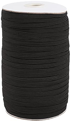Bestewelry 5mm Black Elastic Cord Wig Elastic Band Braided Elastic Ribbon with Spool for Headbands Clothes Sewing Craft Making