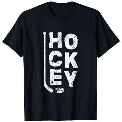 Retro Graphic Hockey Player Hockey Palo Hockey Camiseta