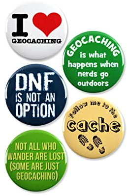 Geocaching Lover Pinback Buttons – Durable Round Metal Badges – Outdoor-Themed Pin Set for Cache Hunters, Nature Fans & Collectors – Wearable Accessories for Jackets, Bags & Gear – 2.25 Inch (5 Pack)