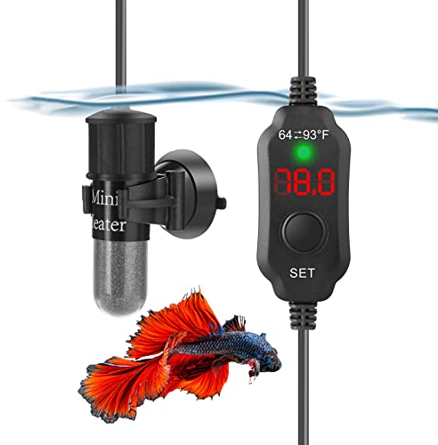 Petyoung 10W Calentador de Acuario Sumergible Alimentado por USB con Termómetro Integrado, Controlador de Temperatura Externo, Utilizado para Tanque de 1 a 5 litros