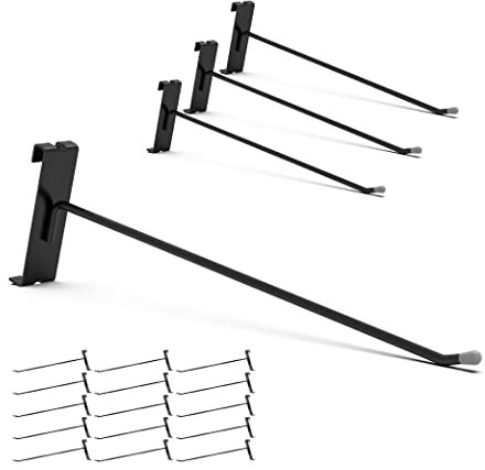 HUHOLE Gridwall Haken 30,5 cm, schwarzer Gitterwandhaken für Gitterwand, 32 Stück, Haken für Gitterwandpaneel