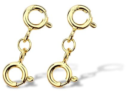 2pcs Necklace Clasps and Closures, Double Round Necklace Clasp Mental Double Round Necklace Clasp Necklaces Bracelet Safety Clasp for Jewelry Making Necklaces Bracelet(Gold)