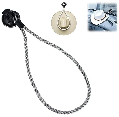 Huthalterung Auto Cowboyhut Halter mit Saugnapf, Multifunktionale Huthalter Rack für Auto/SUV/LKW/Zuhause (1 Stück, Grau)