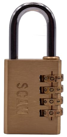 Scan SCAPLB38COM Brass Combination Padlock 38mm