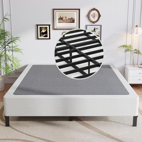 OSASET Queen Boxspringbett, 22,9 cm, für Queensize-Bett, robuster Metallrahmen, Matratze, Fundamentstütze für 1587 kg, einfache Montage, geräuschfrei, rutschfest