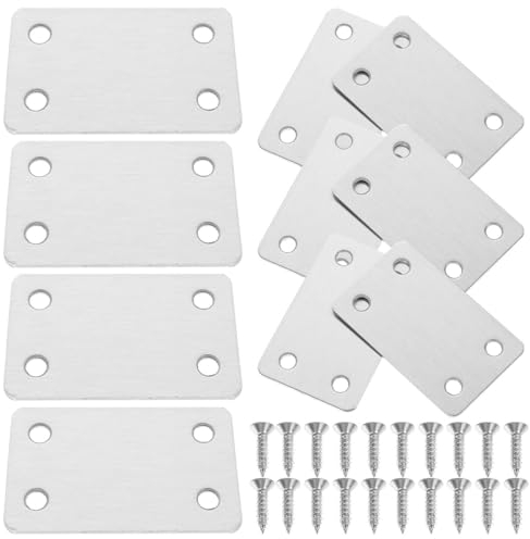 NIYANGLE Placa De Metal Con Agujeros Soportes Planos Para Madera Soportes Planos De Metal Para Muebles Madera Estantes Armarios (10 Unidades)