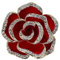 LISADORE Broche florale rouge en strass pour femme, broche camélia, broche fleur en strass, broche pour femme, mode, vêtements, corsage et accessoires de bijoux, Métal