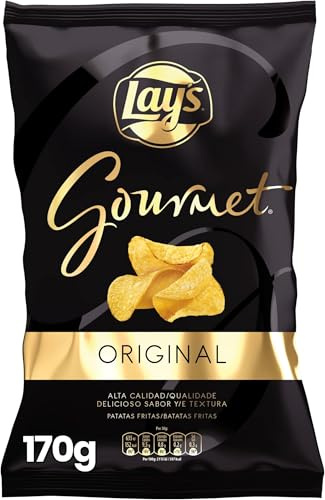 Lay's Gourmet Patatas Fritas con Sal, 170g, Sabor Salado Paquete de 5, 5 paquetes