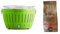 LotusGrill - Barbecue Portatile a Carbone - Standard LG G34 - con cavo di alimentazione USB, 35 x 23,4 cm, Verde + 2 Kg Carbone naturale Antiche Carbonaie, 100% legno di leccio italiano artigianale
