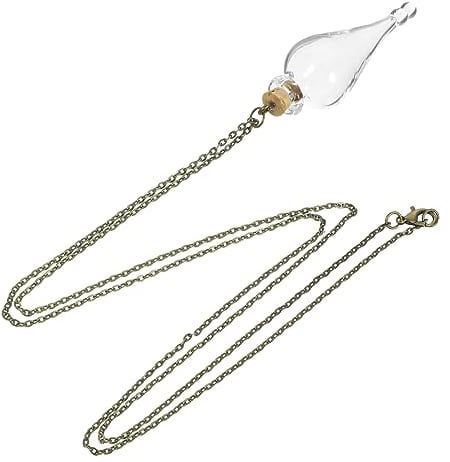 WATIIFUFU Tiny Glass Jars Mini Glass Bottles with Chains Little Glass Bottles Necklaces Tiny Glass Bottles Necklaces Clear Glass Bottles Clear Glass Ornaments Mini Jars with Chain Tiny Jars