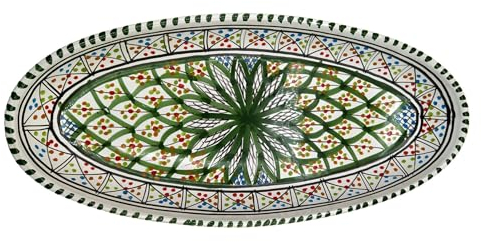 Decorative Tunisian Ceramic Sextension Plate - Artisan Masterpiece for the Table 1201211314