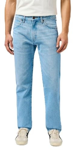 Wrangler Men's Frontier Jeans Relaxed Straight Fit Straight Leg, Frost, 36 W/32 L