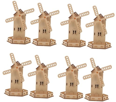 TOYANDONA 8 Sätze Montage Einer Solarwindmühle Modell Einer Solarwindmühle DIY Solarenergiespielzeug holzspielzeug Spielzeug für Jungen DIY-Montagespielzeug Stammlernspielzeug hölzern