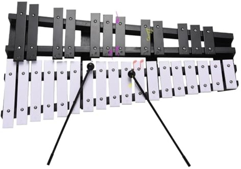 Xylophon-Instrument Für Erwachsene Glockenspiel Mit 30 Tönen Faltbares Xylophon Holzrahmen 5 Mm Dicke Aluminiumstangen Mit Tragetasche Und 2 Schlägeln(A)