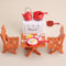 KARLOR Puppenhaus Möbel Set Küche,18 Stück Miniatur Küchenmöbel Esstisch Stühle Pot Ofen Geschirr, Puppenhaus Küchenutensilien Deko 1:12 Puppenhaus Esszimmer Küche Möbel Dollhouse Puppenmöbel Zubehör