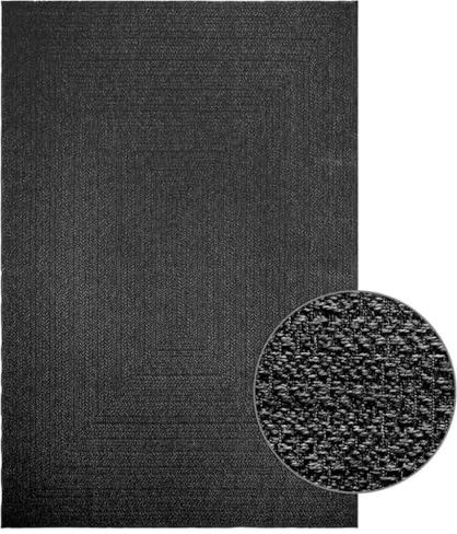 vidaXL Teppich ZIZUR Anthrazit 200x290cm Jute-Optik Indoor und Outdoor, Fußmatte, Bodenteppich, Teppichboden, Bodenmatte, Flächenvorleger