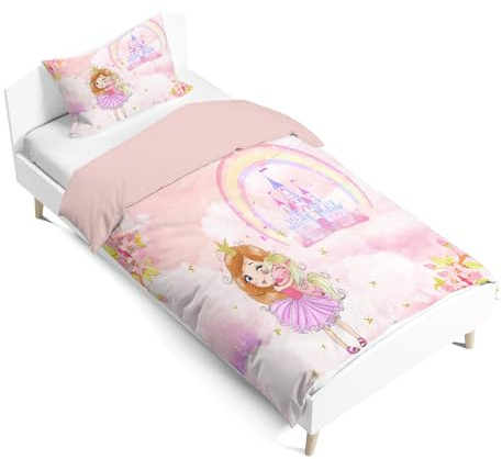 WZXGHE Einhorn Bettwäsche 100x135cm,Weich und kuschelig Mikrofaser Einhorn bettbezug Set,mit ReiäVerschluss Einhorn bettwäsche mädchen,mit 2 Kissenbezüge (Mädchen-B, 100x135cm)