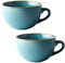 Groß Tasse Keramik, 2 Stück 700ml Großer Kaffeebecher aus Keramik mit Henkel, Mikrowellenherd Keramikschale, Großer Suppenbecher, Porzellan Kaffee Tasse Suppenschüssel, für Heiße Suppe, Milch(Blau)