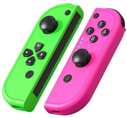 Dufuso Manette Switch, Paire de Game Manette Sans Fil Compatible avec Switch/Switch Lite, avec 6 Axis Gyro Sensor/Wake Up/Dual Vibration