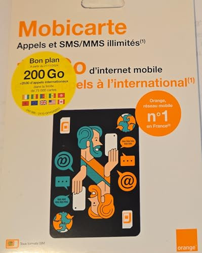 Nouveau Orange mobicarte Zen 200go appels et SMS/MMS illimités +2h appels internationaux (Zen 200)