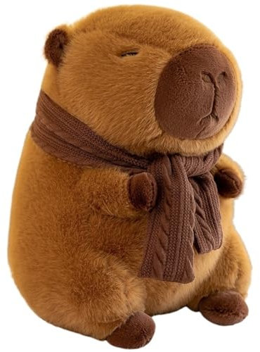 TOPLITHE Capybara Kuscheltier, Capybara Plüschtier mit Schal Spielzeug Stofftier Geschenk für Kinder Freund Geburtstag, Weihnachten(45CM)