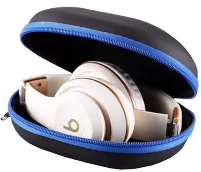 Custodia da viaggio per cuffie, organizer da viaggio, compatibile con cuffie On-Ear Beats Solo 4/Solo 3/Solo4/Solo3/Studio3/Studio Pro Wireless Bluetooth con cancellazione del rumore (blu)